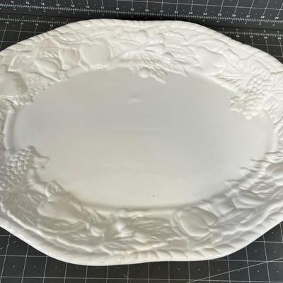 Large White Serving Platter Fruit