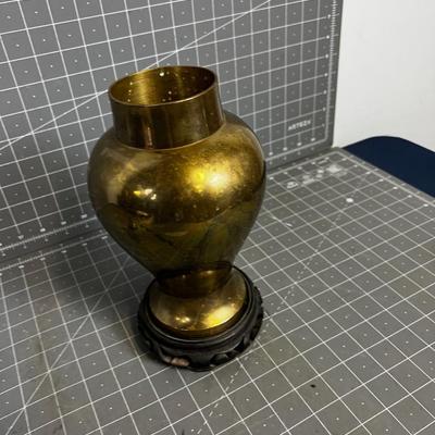 Brass Urn with Rosewood Stand 