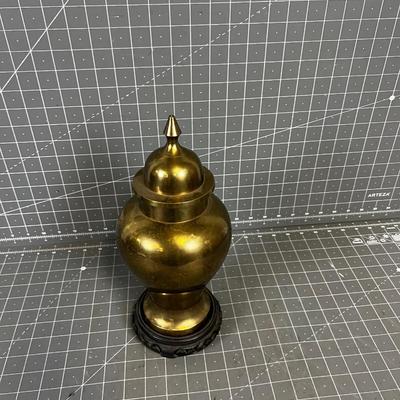 Brass Urn with Rosewood Stand 
