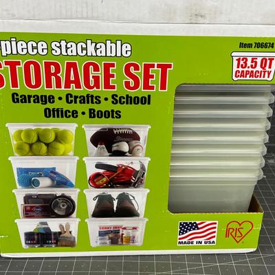 NEW 8 Piece Stackable Storage set