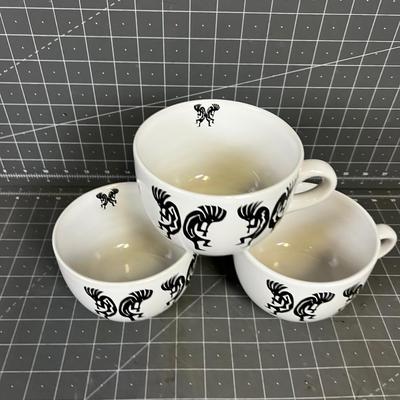 3 Kokopelli Soup Bowls 