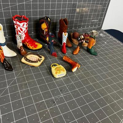 Large Collection of Miniature Cowboy Boots