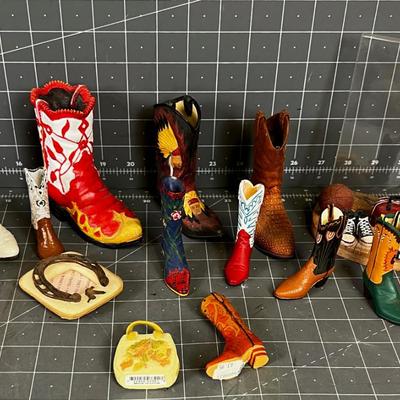 Large Collection of Miniature Cowboy Boots