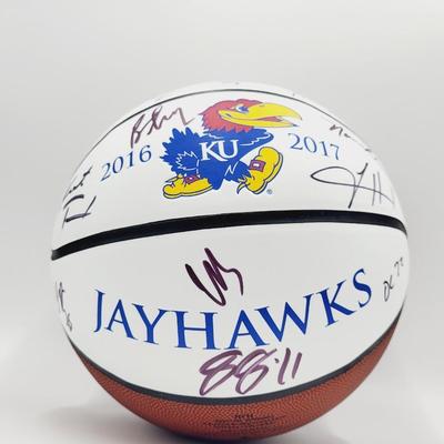 2016 - 2017 KU BILL SELF TEAM AUTHENTICATED SIGNED BASKETBALL