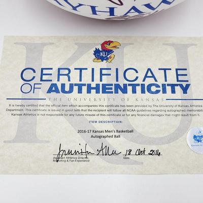 2016 - 2017 KU BILL SELF TEAM AUTHENTICATED SIGNED BASKETBALL