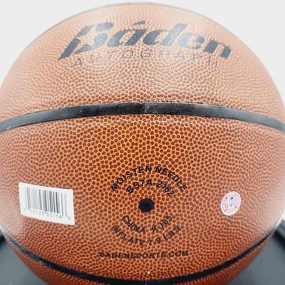 BILL SELF KU SIGNED BASKETBALL WITH FRAMED CASE