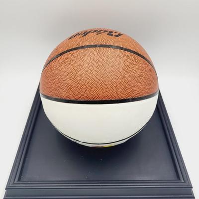 BILL SELF KU SIGNED BASKETBALL WITH FRAMED CASE