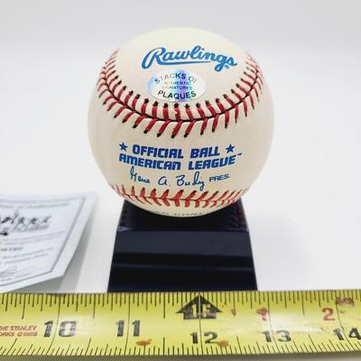 JIM COATES AUTHENTICATED SIGNED BASEBALL