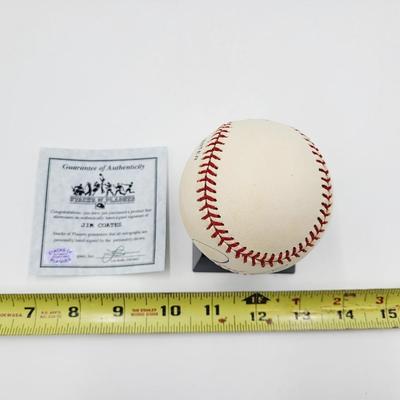 JIM COATES AUTHENTICATED SIGNED BASEBALL