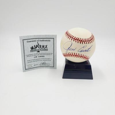 JIM COATES AUTHENTICATED SIGNED BASEBALL