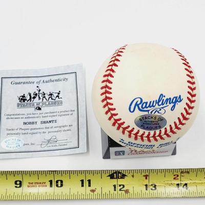 BOBBY SHANTZ AUTHENTICATED SIGNED BASEBALL