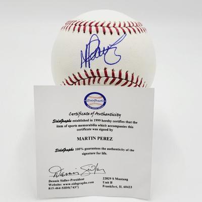 MARTIN PEREZ AUTHENTICATED SIGNED BASEBALL