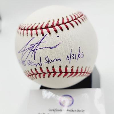 JEREMY HERMIDA - 1ST AB GRAND SLAM 8/31/05 AUTHENTICATED SIGNED BASEBALL