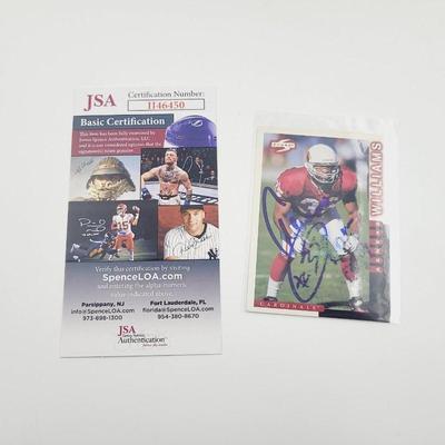 JSA AUTHENTICATED AENEAS WILLIAMS SIGNED FOOTBALL CARD