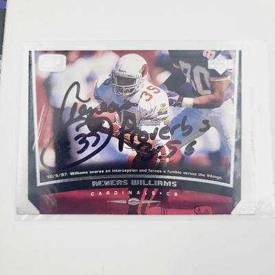 JSA AUTHENTICATED RENERS WILLIAMS SIGNED FOOTBALL CARD