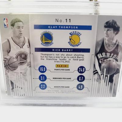 PSA 2014 PANINI PRESTIGE K. THOMPSON / R. BARRY CONNECTIONS NM-MT PROTECTED CARD
