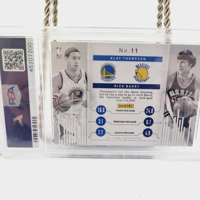 PSA 2014 PANINI PRESTIGE K. THOMPSON / R. BARRY CONNECTIONS NM-MT PROTECTED CARD