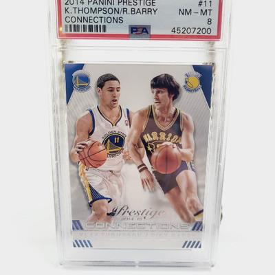 PSA 2014 PANINI PRESTIGE K. THOMPSON / R. BARRY CONNECTIONS NM-MT PROTECTED CARD