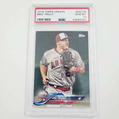 PSA 2018 TOPPS UPDATE MIKE TROUT GEM MT BASEBALL CARD PROTECTED