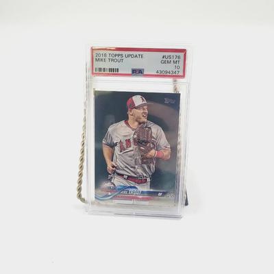 PSA 2018 TOPPS UPDATE MIKE TROUT GEM MT BASEBALL CARD PROTECTED
