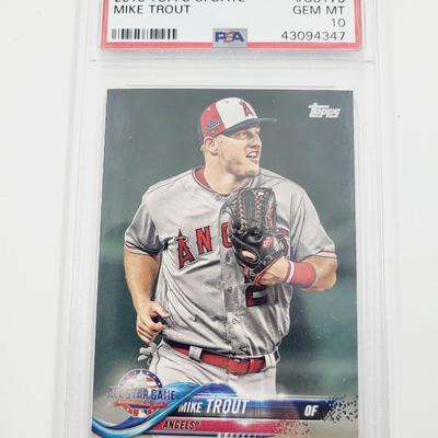 PSA 2018 TOPPS UPDATE MIKE TROUT GEM MT BASEBALL CARD PROTECTED