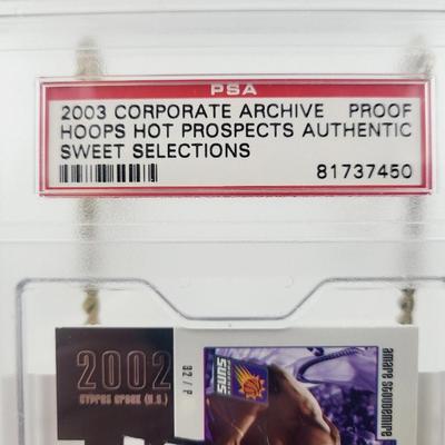 PSA 2003 CORPORATE ARCHIVE PROOF HOOPS HOT PROSPECTS AUTHENTIC SWEET SELECTIONS - AMARE STAUDEMIRE & SHAWN MARION BASKETBALL CARD