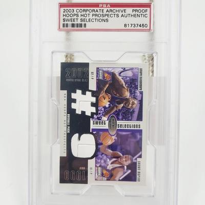 PSA 2003 CORPORATE ARCHIVE PROOF HOOPS HOT PROSPECTS AUTHENTIC SWEET SELECTIONS - AMARE STAUDEMIRE & SHAWN MARION BASKETBALL CARD