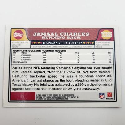 2008 TOPPS CHIEFS JAMAAL CHARLES RUNNING BACK FOOTBALL CARD
