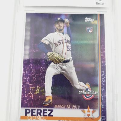 BCCG 2019 TOPPS OPENING DAY PURPKE FOIL #117 CIONEL PEREZ BASEBALL CARD PROTECTED MINT