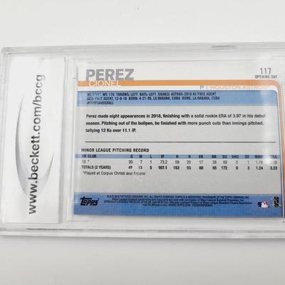 BCCG 2019 TOPPS OPENING DAY PURPKE FOIL #117 CIONEL PEREZ BASEBALL CARD PROTECTED MINT