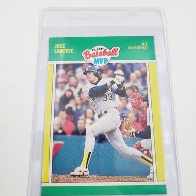 1989 FLEER BASEBALL MVP JOSE CANSECO BASEBALL CARD