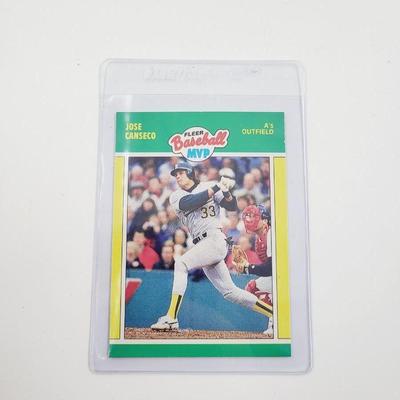 1989 FLEER BASEBALL MVP JOSE CANSECO BASEBALL CARD