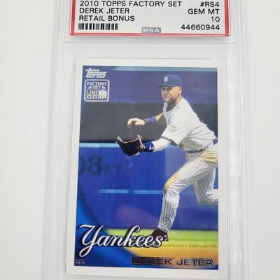 PSA 2010 TOPPS FACTORY SET DEREK JETER RETAIL BONUS GEM MT BASEBALL CARD PROTECTED