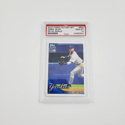 PSA 2010 TOPPS FACTORY SET DEREK JETER RETAIL BONUS GEM MT BASEBALL CARD PROTECTED