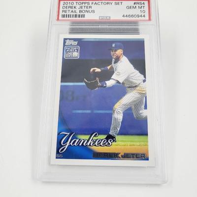 PSA 2010 TOPPS FACTORY SET DEREK JETER RETAIL BONUS GEM MT BASEBALL CARD PROTECTED