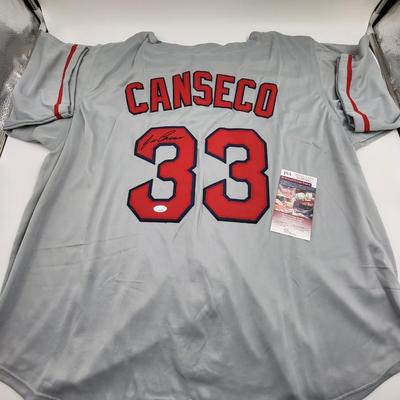 JSA AUTHENTICATED JOSE CANSECO "CHEMIST" SIGNED BASEBALL JERSEY