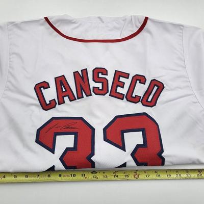 JSA AUTHENTICATED RED SOX JOSE CANSECO SIGNED BASEBALL JERSEY