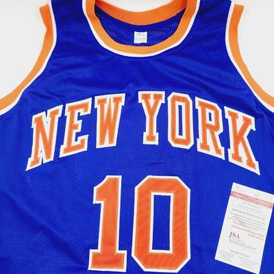 JSA AUTHENTICATED WALT FRAZIER NEW YORK KNICKS SIGNED JERSEY