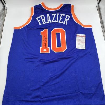 JSA AUTHENTICATED WALT FRAZIER NEW YORK KNICKS SIGNED JERSEY