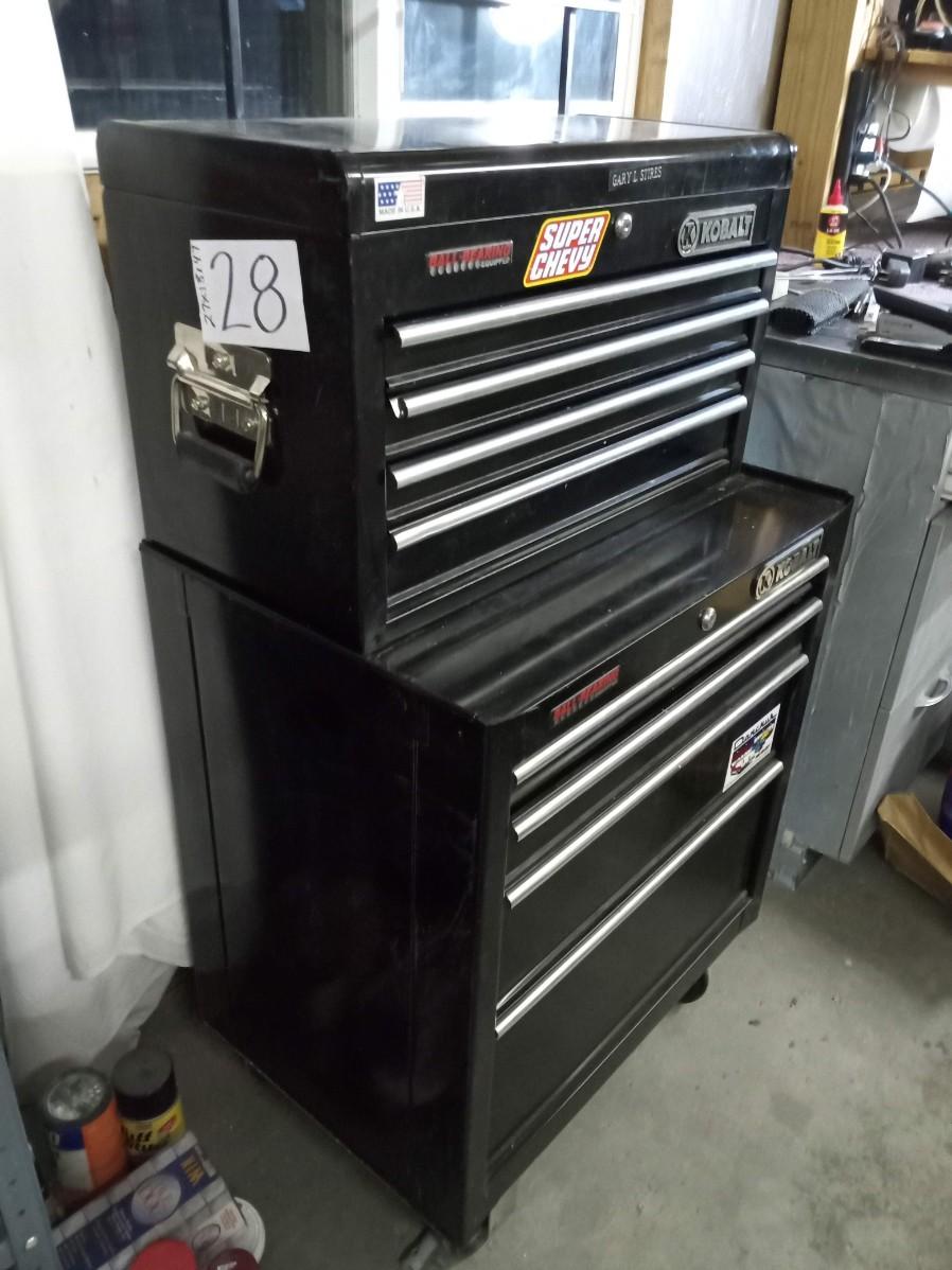 KOBALT LOCKING 2 PIECE 8 DRAWER TOOL CHEST EstateSales