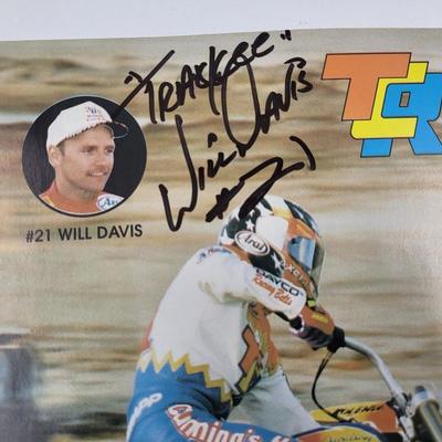 #21 WILL DAVIS & #23 KEVIN ATHERTON SIGNED PICTURES - 1996 AMA GRAND NATIONAL DIRT TRACK RACING CHAMPIONSHIP