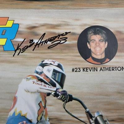 #21 WILL DAVIS & #23 KEVIN ATHERTON SIGNED PICTURES - 1996 AMA GRAND NATIONAL DIRT TRACK RACING CHAMPIONSHIP