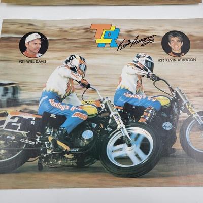 #21 WILL DAVIS & #23 KEVIN ATHERTON SIGNED PICTURES - 1996 AMA GRAND NATIONAL DIRT TRACK RACING CHAMPIONSHIP