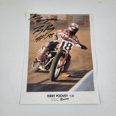 #18 TERRY POOVEY USC RACING AUTOGRAPHED PICTURE