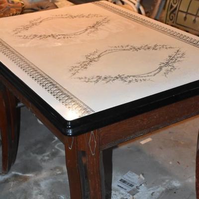Antique Enamel Top Table