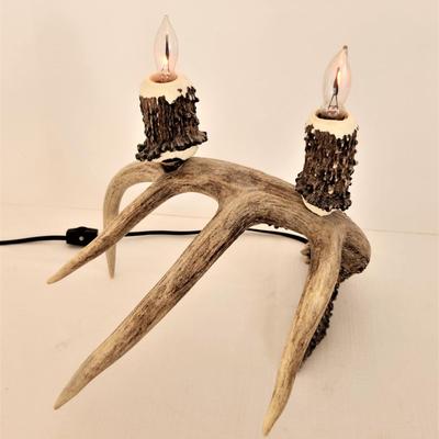 Lot #1  Cool Antler-Look Lamp with Flickering bulbs