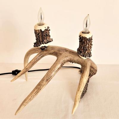 Lot #1  Cool Antler-Look Lamp with Flickering bulbs