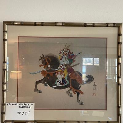 Japanese  Samurai warrior horseman artwork