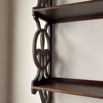 Mahogany Fleur De Lis curio shelf