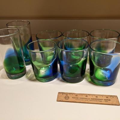 Set of Iridescent Glasses